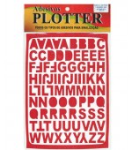 Adesivo Letras N 3  A-Z  Vermelha - Plotter